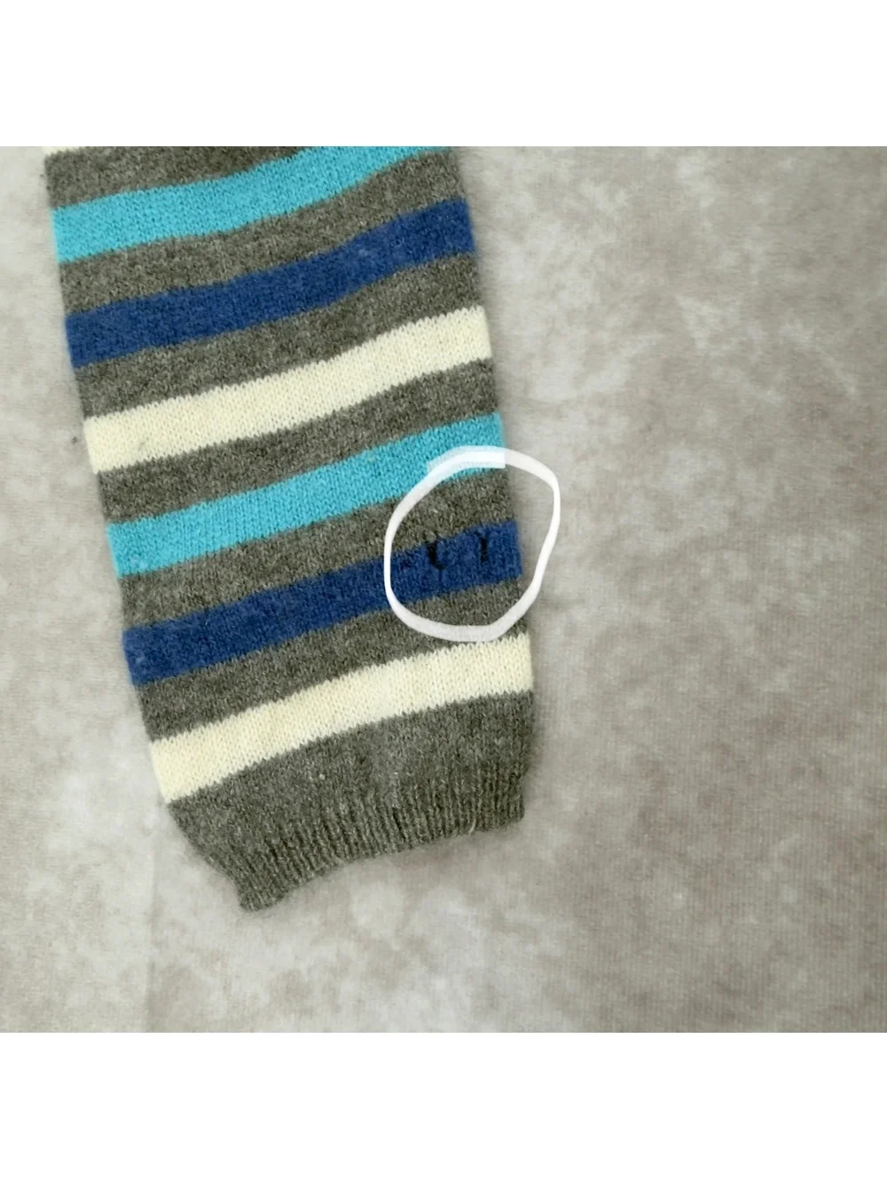 Vintage 90s Giorgio Barbara Striped 100% Cashmere V-Neck Sweater Blue Grey Y2K